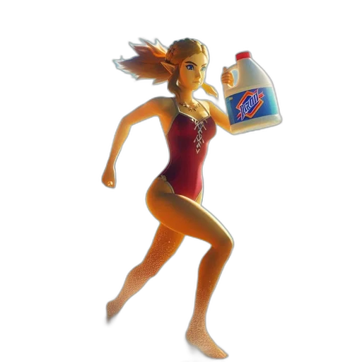 bottle, dress, 3d render, concept art transparent PNG cut-out