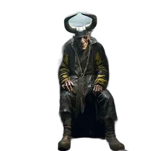 jacket, mask, hat, staff transparent PNG cut-out