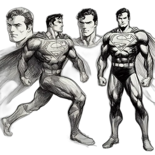 comic book art, concept art, cartoon, pencil sketch transparent PNG cut-out