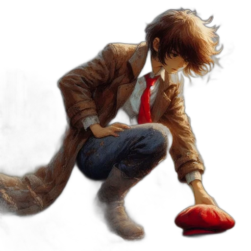 jacket, staff, shoes, concept art transparent PNG cut-out