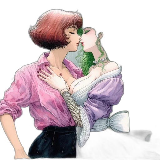 watercolor, vaporwave, concept art, anime transparent PNG cut-out
