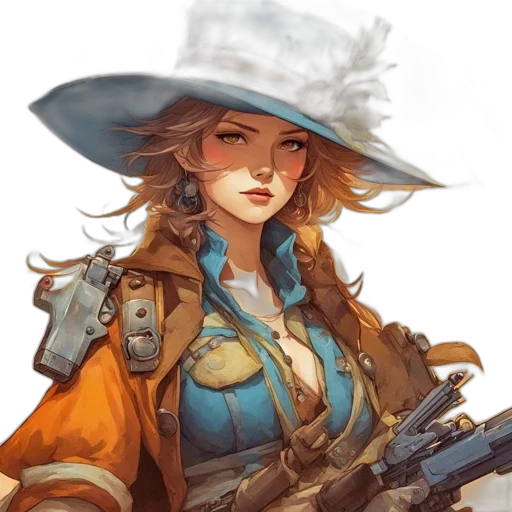 weapon, hat, staff, fantasy art transparent PNG cut-out