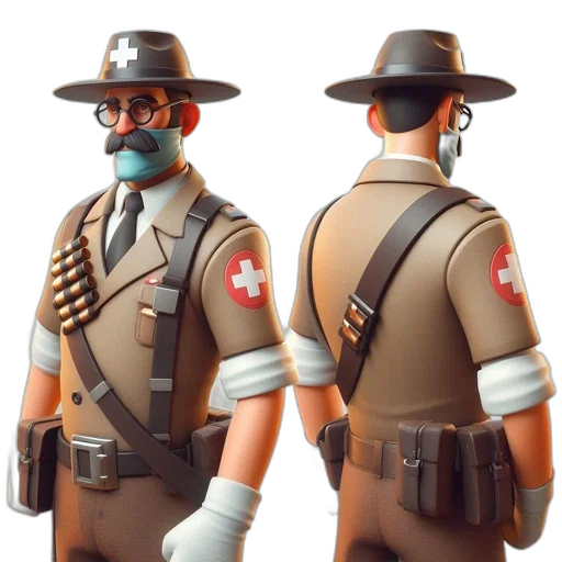 staff, jacket, hat, weapon transparent PNG cut-out