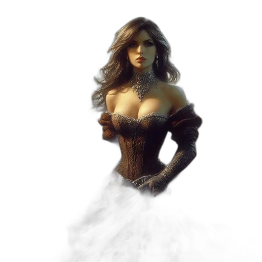 dress, fantasy art, concept art, comic book art transparent PNG cut-out