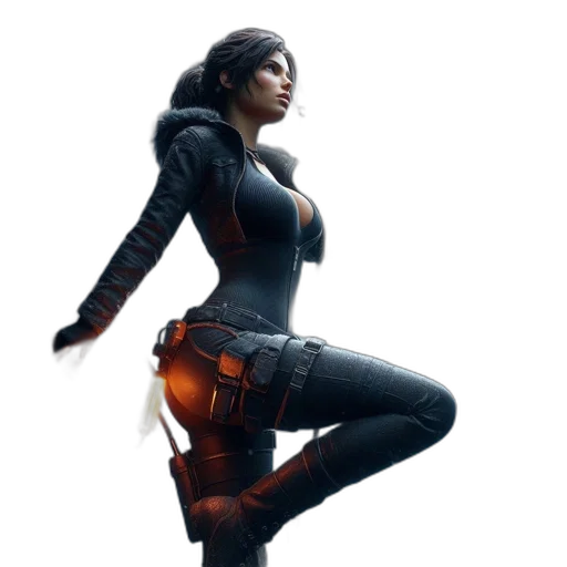 jacket, weapon, concept art, cyberpunk transparent PNG cut-out