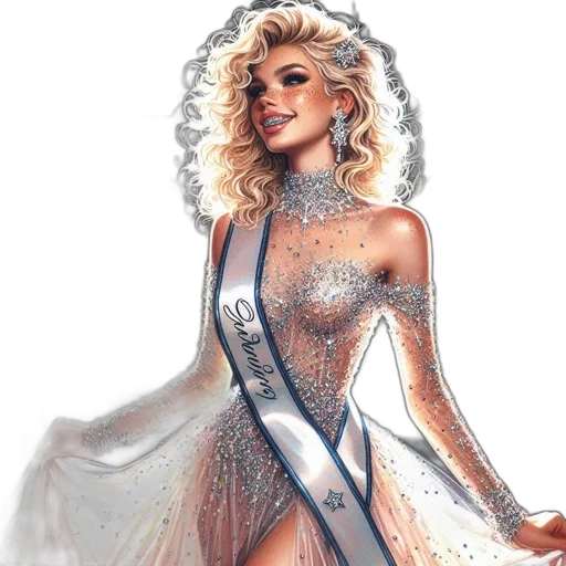 dress, crown, concept art, photorealistic transparent PNG cut-out