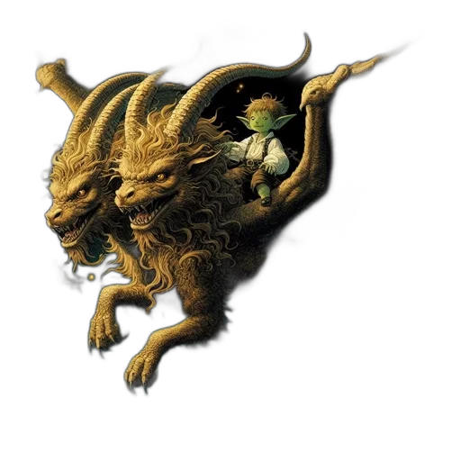 dragon, creature, staff, animal transparent PNG cut-out
