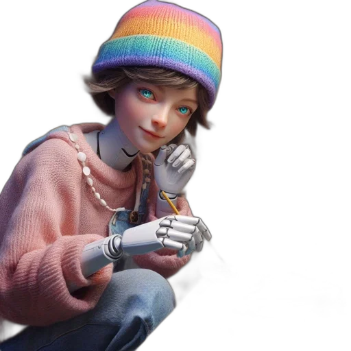 hat, robot, jewelry, jacket transparent PNG cut-out