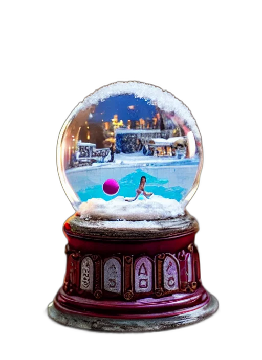 photorealistic, snow, globe, mantel transparent PNG cut-out