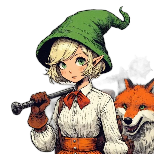 staff, hat, weapon, animal transparent PNG cut-out