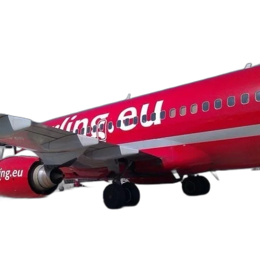 3d render, red, airplane, word transparent PNG cut-out