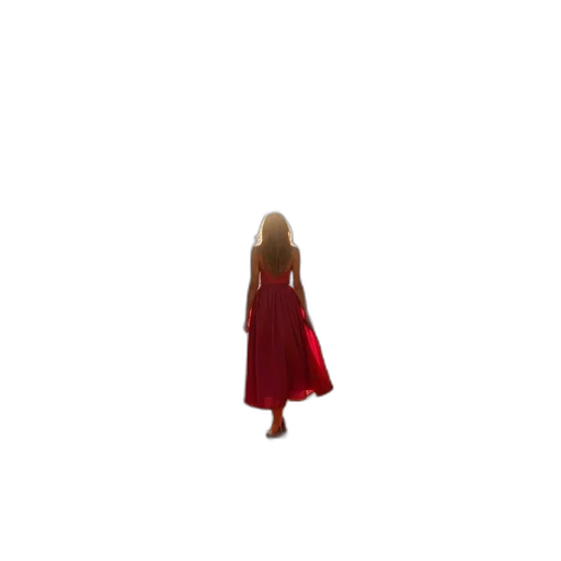 dress, hair, creature, staff transparent PNG cut-out