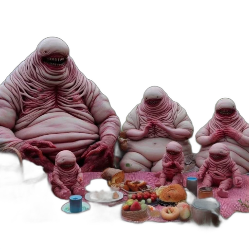 food, creature, concept art, 3d render transparent PNG cut-out