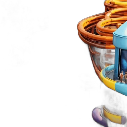robot, 3d render, concept art, vibrant transparent PNG cut-out
