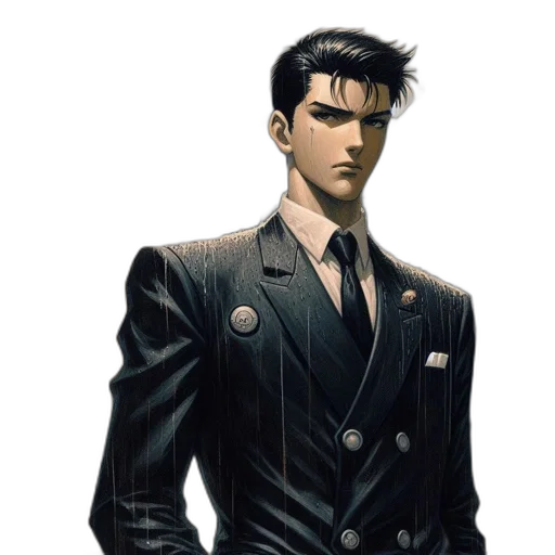jacket, staff, concept art, comic book art transparent PNG cut-out