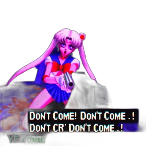 vaporwave, pixel art, anime, 3d render transparent PNG cut-out