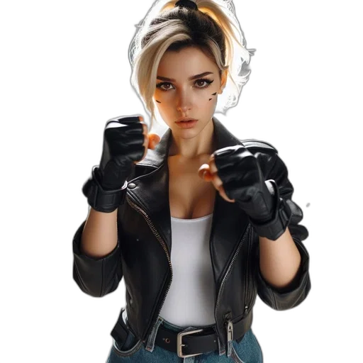 jacket, weapon, concept art, cyberpunk transparent PNG cut-out