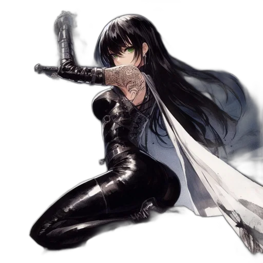 weapon, sword, dress, staff transparent PNG cut-out