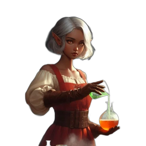 bottle, dress, staff, face transparent PNG cut-out