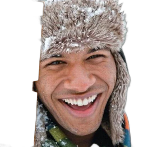 hat, face, jacket, staff transparent PNG cut-out