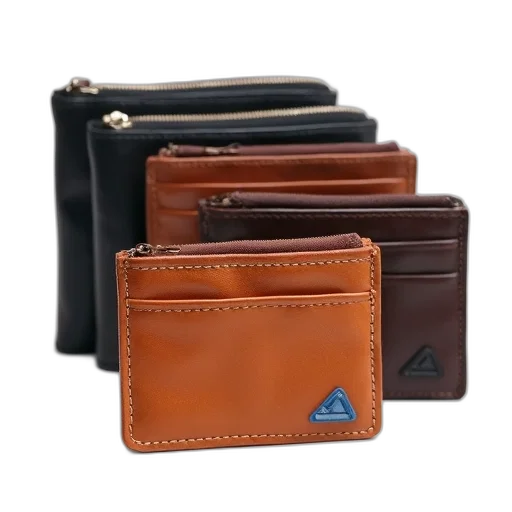 collection, five, leather, wallets transparent PNG cut-out