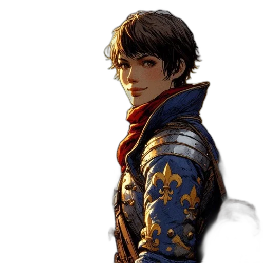 face, jacket, sword, staff transparent PNG cut-out