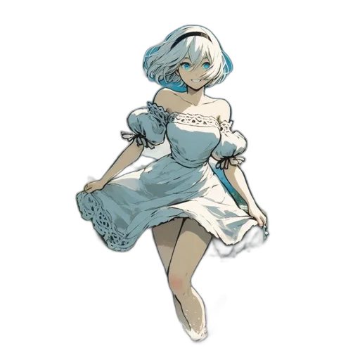dress, staff, robot, weapon transparent PNG cut-out