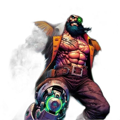 concept art, comic book art, fantasy art, muscular transparent PNG cut-out