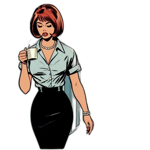 dress, comic book art, cartoon, concept art transparent PNG cut-out