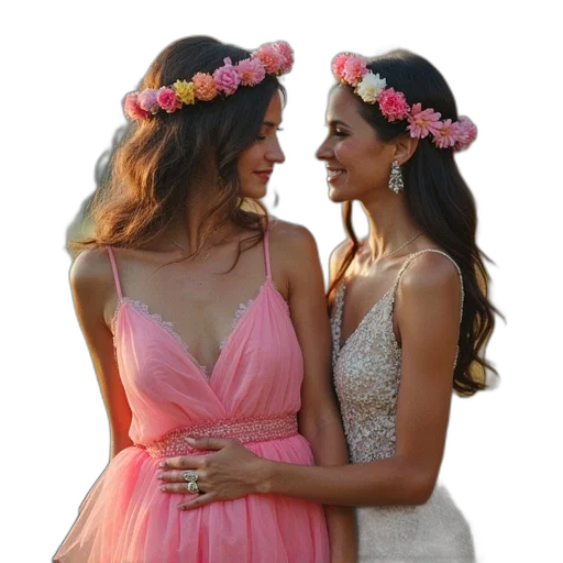dress, jewelry, crown, pastel transparent PNG cut-out