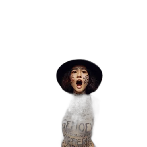 hat, creature, face, staff transparent PNG cut-out