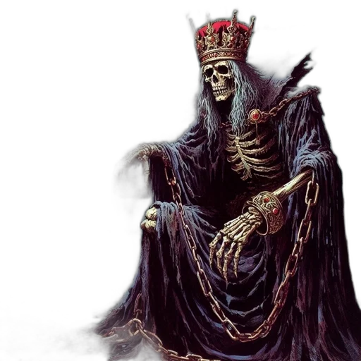 crown, staff, face, creature transparent PNG cut-out