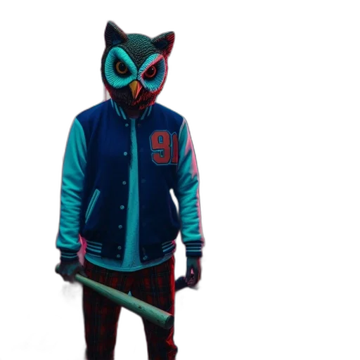 jacket, mask, staff, animal transparent PNG cut-out