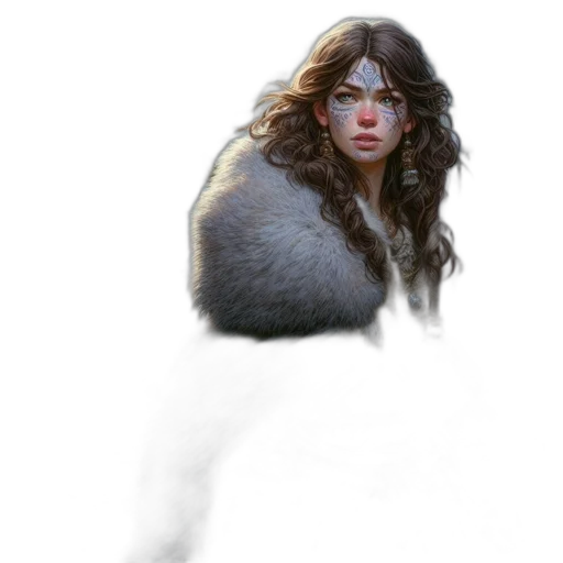 creature, hair, face, staff transparent PNG cut-out