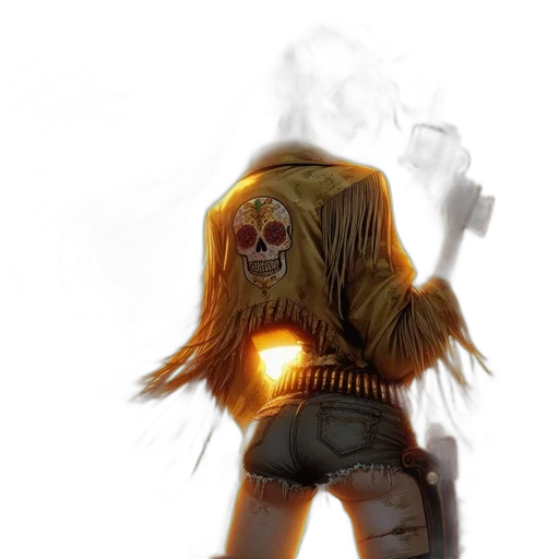 jacket, mask, creature, weapon transparent PNG cut-out