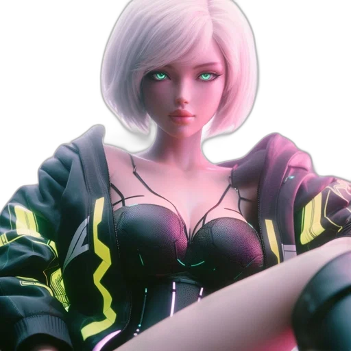 jacket, robot, cyberpunk, 3d render transparent PNG cut-out