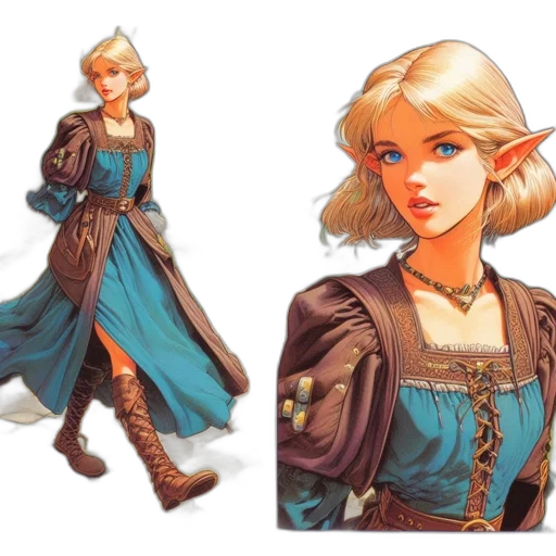 dress, concept art, fantasy art, comic book art transparent PNG cut-out