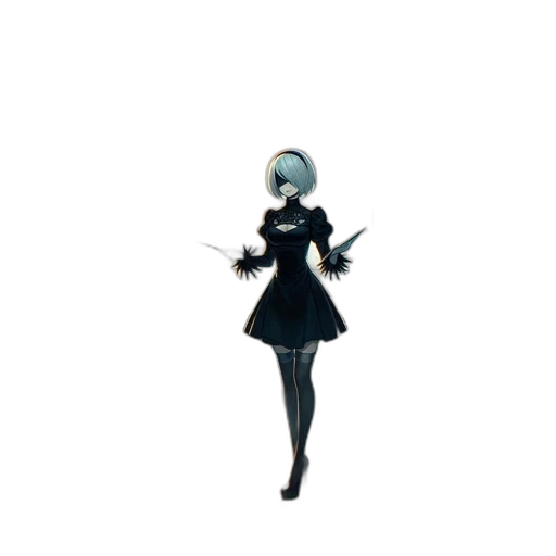 dress, staff, robot, creature transparent PNG cut-out