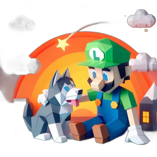 umbrella, concept art, pixel art, watercolor transparent PNG cut-out