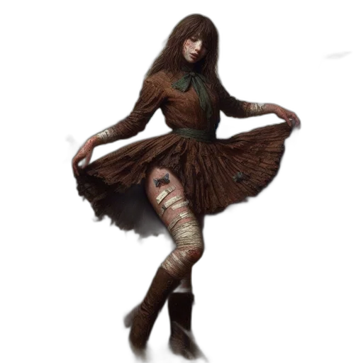 dress, creature, hair, fantasy art transparent PNG cut-out