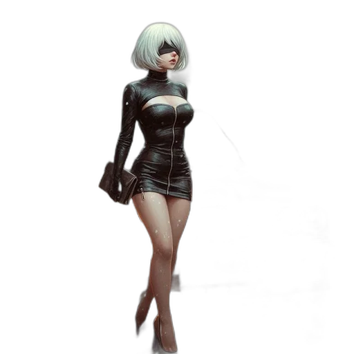 dress, staff, robot, concept art transparent PNG cut-out