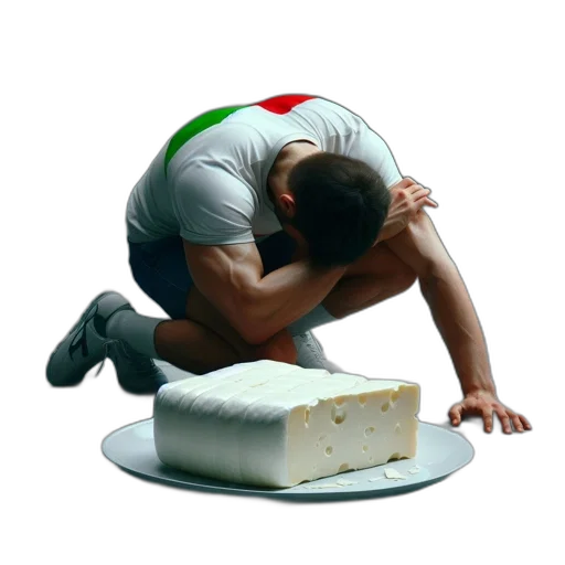 food, 3d render, exhausted, man transparent PNG cut-out