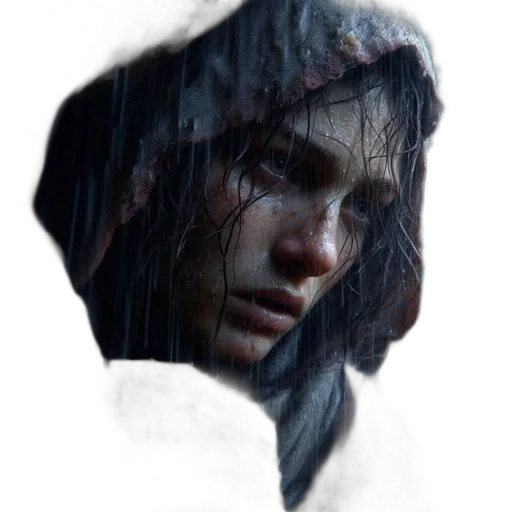face, jacket, hair, creature transparent PNG cut-out
