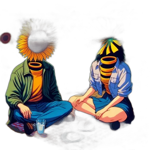 mask, hat, staff, jacket transparent PNG cut-out
