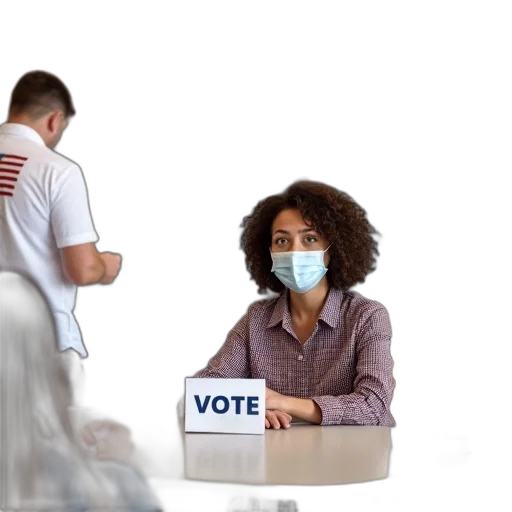 woman, sitting, table, vote transparent PNG cut-out