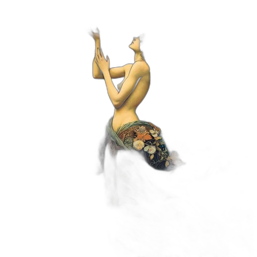 creature, mask, dress, staff transparent PNG cut-out