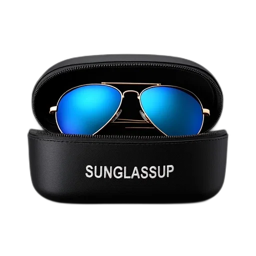 3d render, pair, sunglasses, blue transparent PNG cut-out