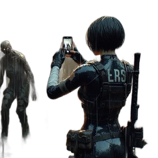 robot, creature, weapon, jacket transparent PNG cut-out