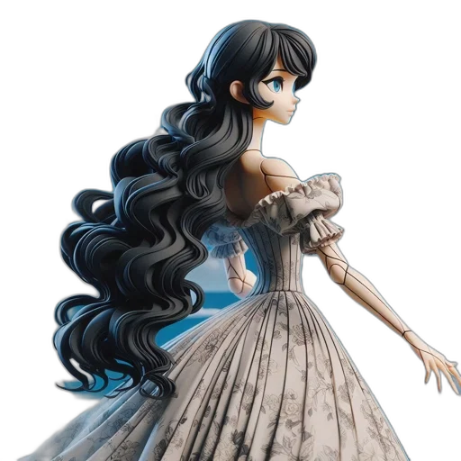 dress, hair, concept art, fantasy art transparent PNG cut-out