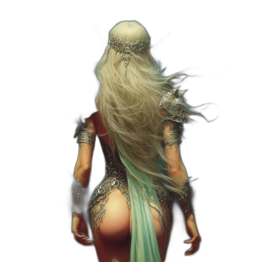 hair, dress, dragon, creature transparent PNG cut-out